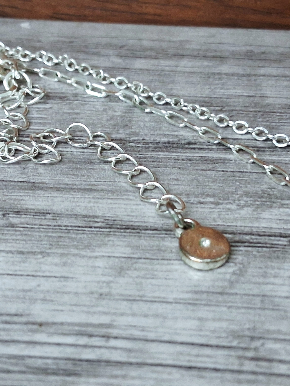 Silver Layered Rhinestone Disc Charm Necklace - Adjustable - Picture 4 of 4